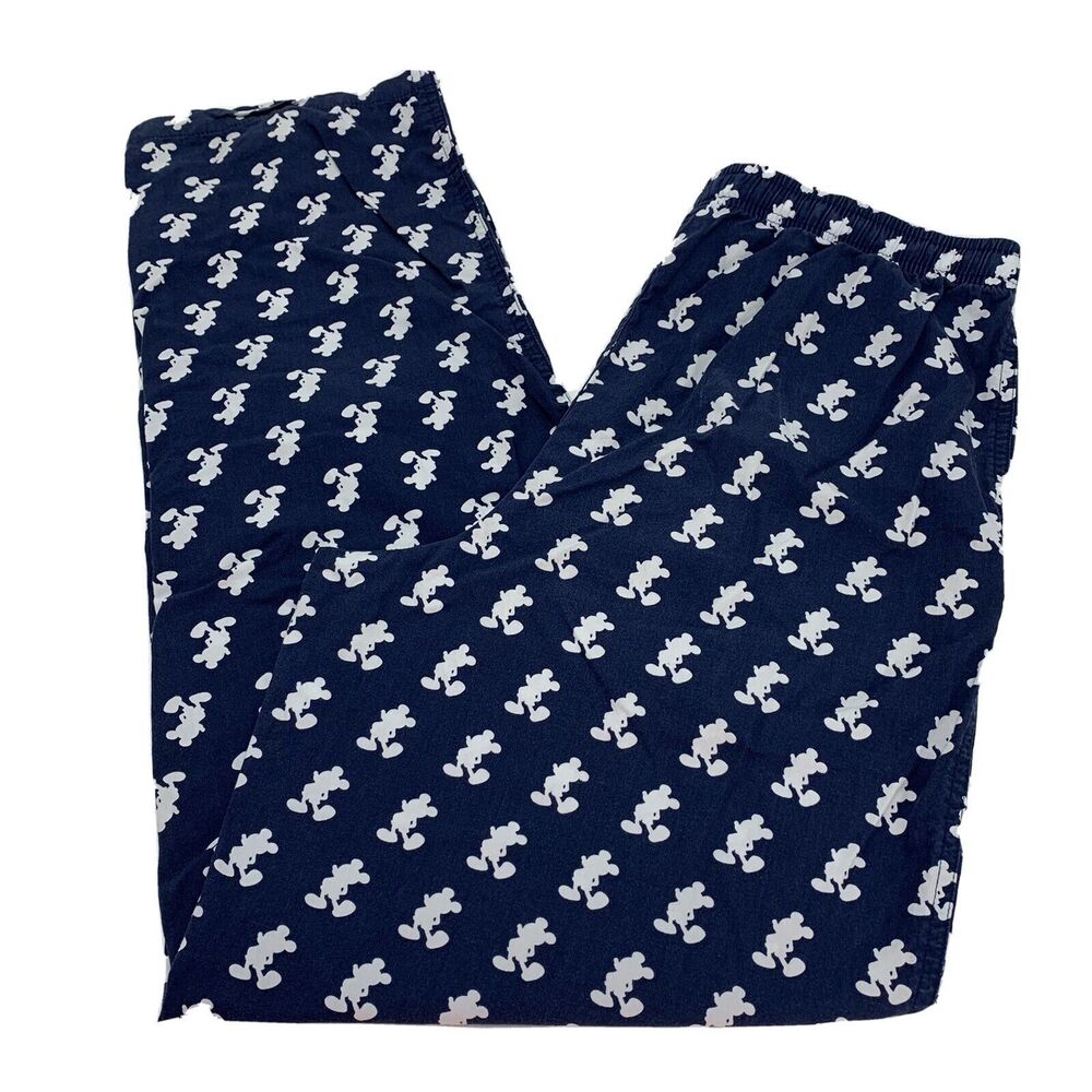 Disney Parks Mickey Mouse Navy Blue Drawstring Pajama Pants Loungewear S
